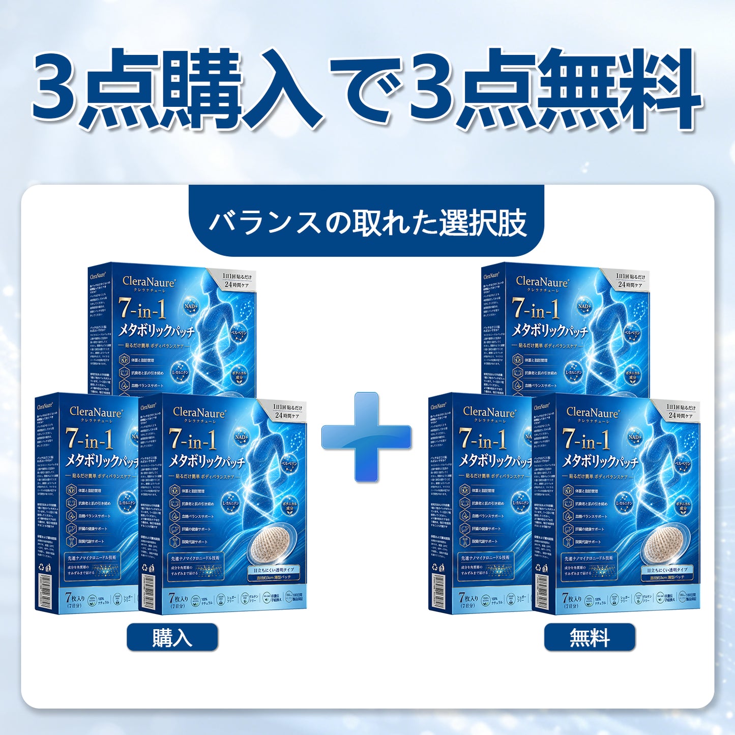 🔵 ピュアオーシャンオメガ3配合（深海由来）🌊 CleraNaure® 7-in-1 メタボリック＆シェイプアップパッチ — 海洋バイオリズムで整える新習慣🔵