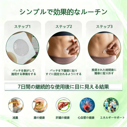 💜💜内臓脂肪対策サポート 👨‍⚕️👩‍⚕️CleraNaure® 7-in-1 メタボリック＆シェイプアップパッチ — 肥満、肌のたるみ、糖尿病、睡眠時無呼吸症候群、関節の悩み、その他健康上の懸念にアプローチ🛍️